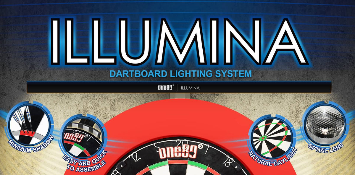 One80 Illumina Dartboard Light - Optical Lens - Daylight